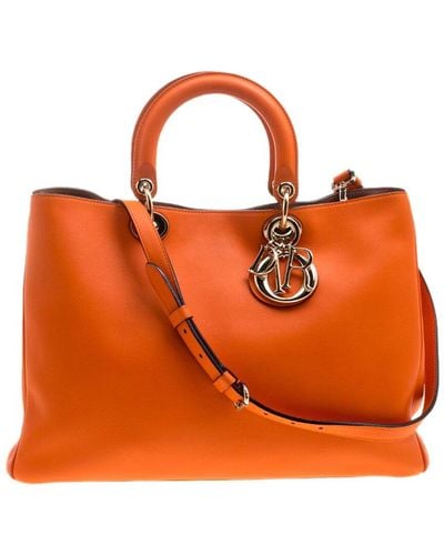 Dior Leather Issimo Shopper Tote (Authentic Pre-Owned) - Orange