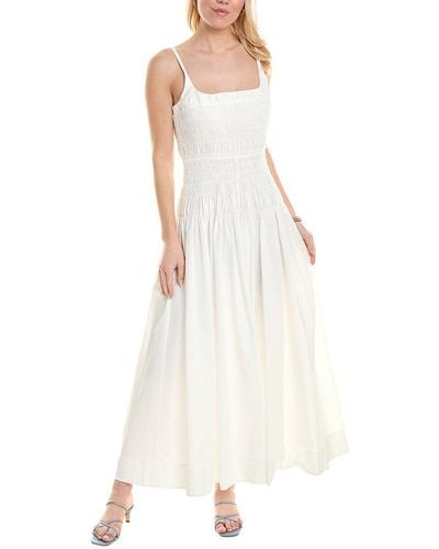 Rebecca Taylor Smocked Maxi Dress - White
