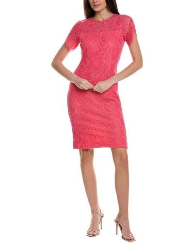 JS Collections Suzy Scalloped Cocktail Dress - Red