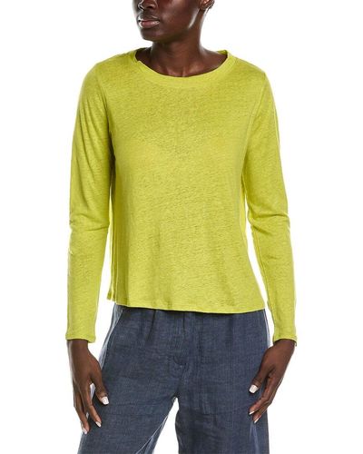 Eileen Fisher Petite Crewneck Linen T-shirt - Yellow