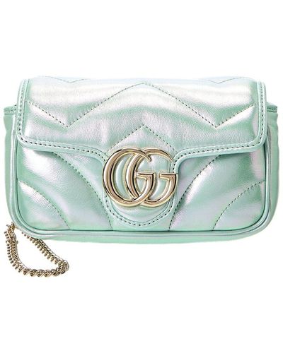 Gucci Gg Marmont Super Mini Matelasse Leather Shoulder Bag - Blue
