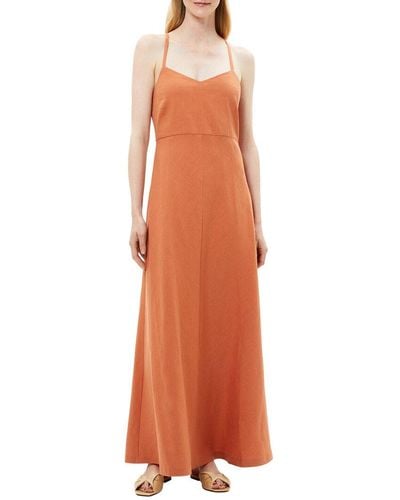 Theory Haranna Linen-blend Maxi Dress - Orange