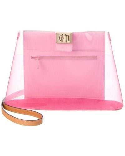 Furla Fleur Medium Leather-trim Shoulder Bag - Pink