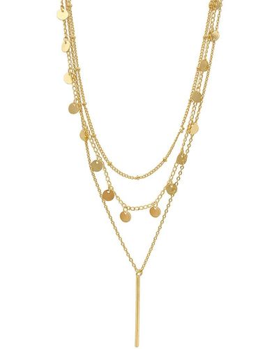 Adornia 14k Plated Chain Necklace Set - Metallic