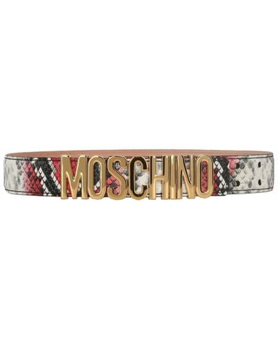 Moschino Leather Belt - Natural