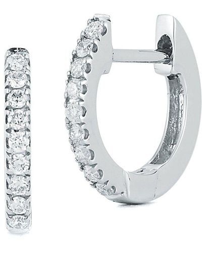 Nephora 14k Diamond Huggie Earrings - White