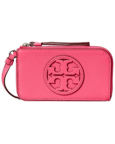 Tory Burch Miller Leather Card Case - Pink