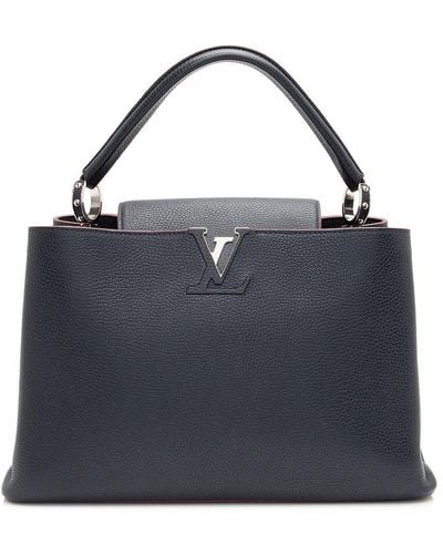 Louis Vuitton Leather Capucines Mm (Authentic Pre-Owned) - Blue