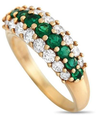Tiffany & Co. 18K 1.70 Ct. Tw. Diamond & Emerald Ring (Authentic Pre-Owned) - Metallic