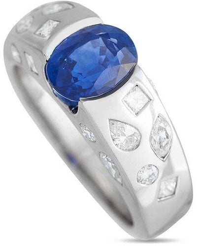 Chanel 18K 3.25 Ct. Tw. Diamond & Sapphire Ring (Authentic Pre-Owned) - Blue