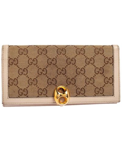 Gucci Gg Canvas & Leather Continental Wallet (Authentic Pre-Owned) - Brown