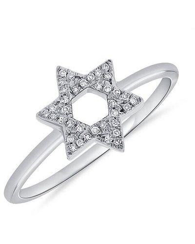 Sabrina Designs 14k 0.08 Ct. Tw. Diamond Star Of David Ring - White