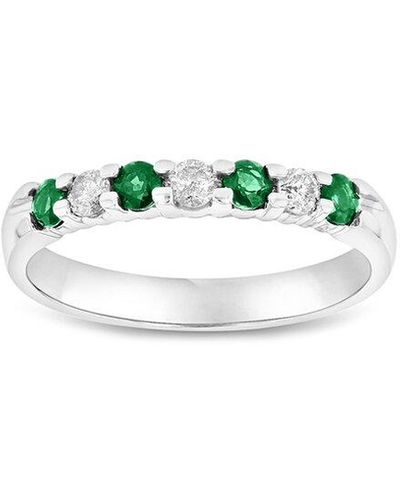 Diana M. Jewels Fine Jewelry 14k 0.35 Ct. Tw. Diamond & Emerald Ring - White
