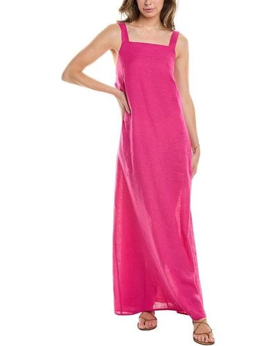 Lenny Niemeyer Crossed Strap Linen-Blend Maxi Dress - Pink