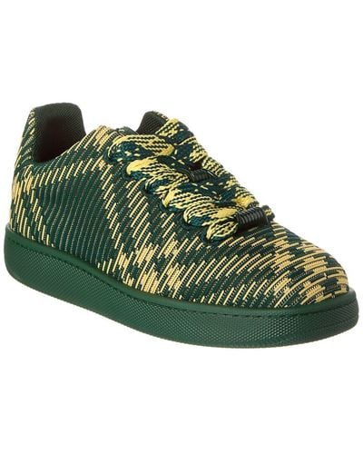 Burberry Check Knit Box Trainer - Green