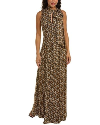 Mikael Aghal Tie-neck Gown - Yellow