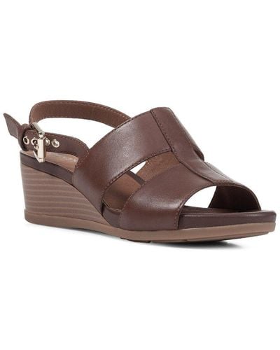 Geox Mary Karmen A Leather Sandal - Brown