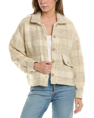 Saltwater Luxe Plaid Wool-blend Jacket - Natural