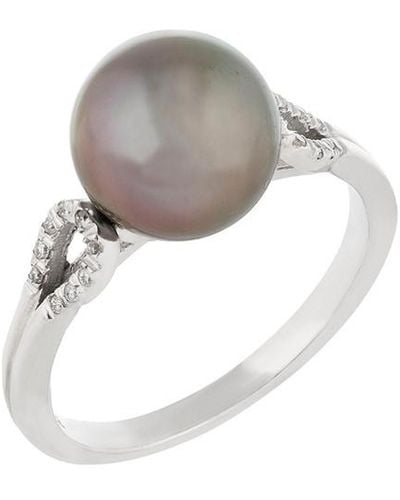 Masako Pearls 14k 0.07 Ct. Tw. Diamond 9-9.5mm Pearl Ring - White