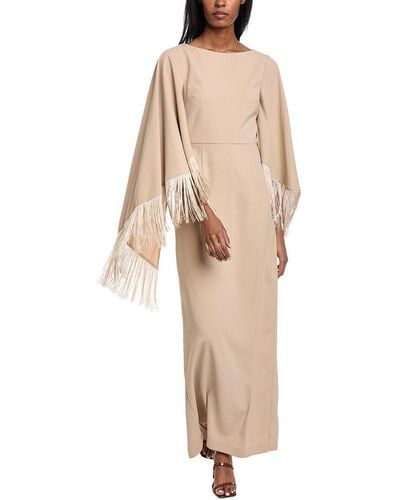 Mikael Aghal Fringe Gown - Natural