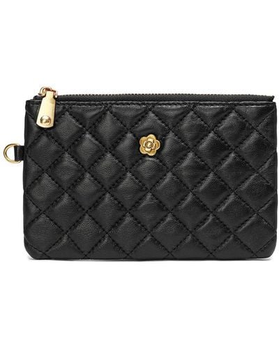 Tiffany & Fred Paris Quilted Leather Pouch - Black