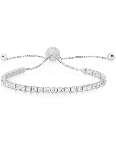 Glaze Jewelry Silver Cz Tennis Bracelet - White