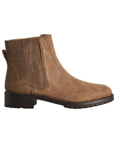 Boden Gusset Detail Suede Chelsea Boot - Brown