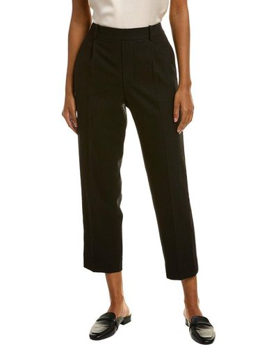 Vince Flannel High Waisted Wool-blend Pant - Black
