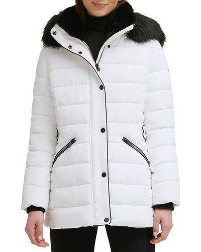Kenneth Cole Medium Quilted Coat - White