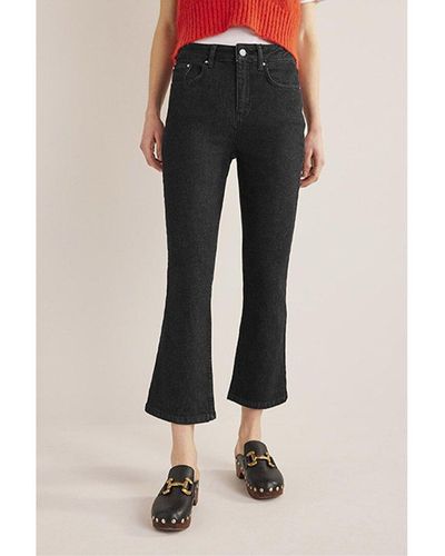 Boden Fitted Cropped Flare Jean - Black