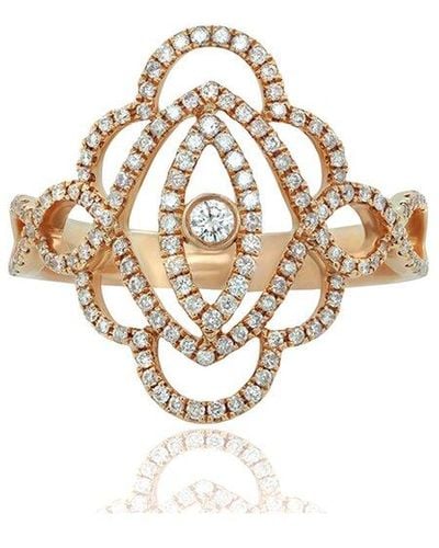 Diana M. Jewels Fine Jewelry 18k 0.53 Ct. Tw. Diamond Half-set Ring - Metallic