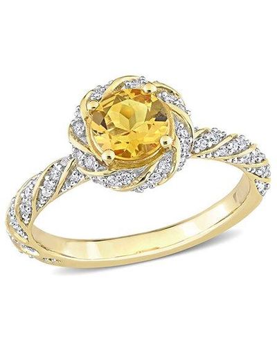 Rina Limor 14k 1.01 Ct. Tw. Diamond & Citrine Ring - Metallic