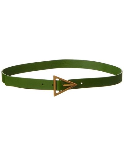Bottega Veneta Triangle Buckle Leather Belt - Green