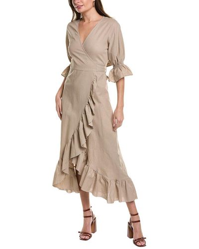 Sole Tatiana Linen-blend Wrap Dress - Natural