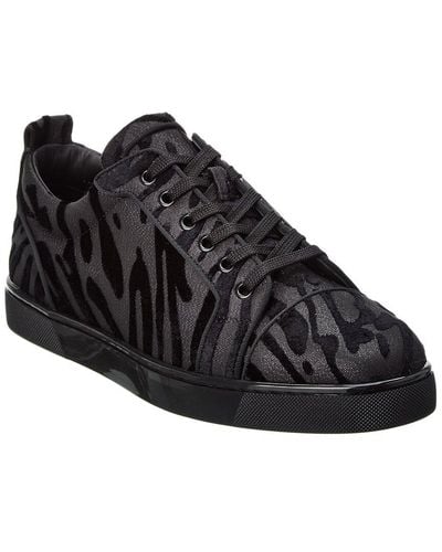 Christian Louboutin Louis Junior Velvet Sneaker - Black