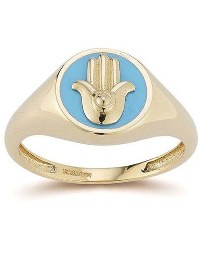 Ember Fine Jewelry 14K Hamsa Signet Ring - White