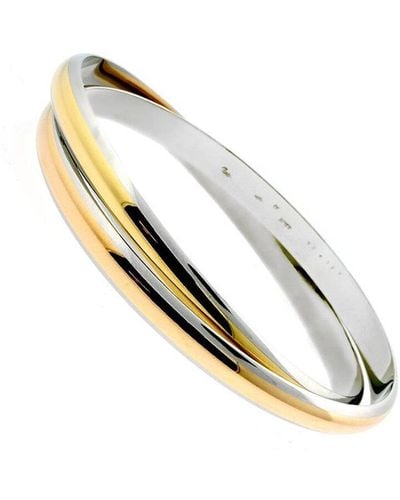 Cartier 18K Two-Tone Interlocking Bangle (Authentic Pre-Owned) - White