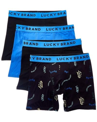 Lucky Brand 4pk Essential Soft Boxer Brief - Blue