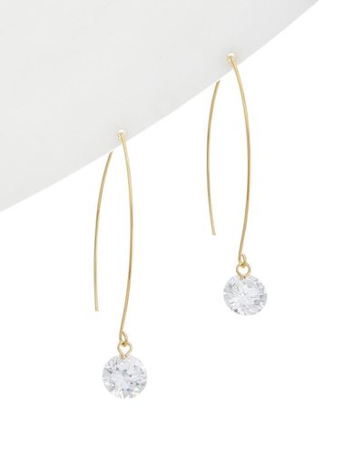 Rivka Friedman 18k Gold Clad Drop Earrings - White