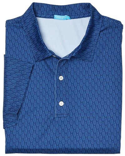 J.McLaughlin Leaflett Fairhope Polo Shirt - Blue