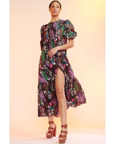 Cynthia Rowley Coral Print Voile Dress - Natural