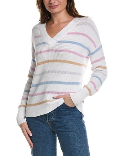 Forte Easy Stripe Sweater - White