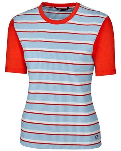 Cutter & Buck Indie Stripe T-shirt - Red