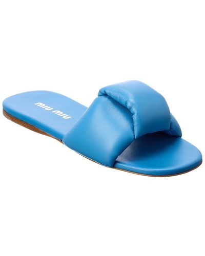 Miu Miu Leather Sandal - Blue