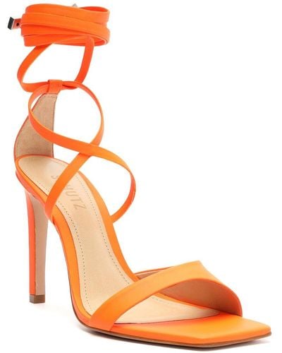 SCHUTZ SHOES Bryce Leather-trim Sandal - Orange
