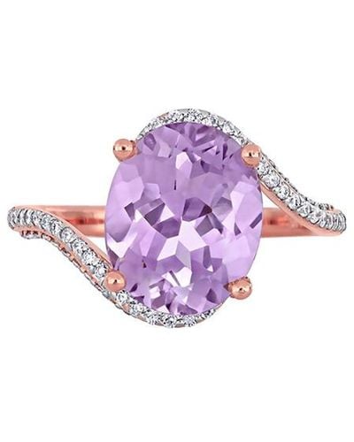 Rina Limor 14k Rose Gold 3.35 Ct. Tw. Diamond & Rose De France Ring - Pink