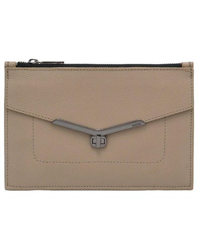 Botkier Valentina Medium Leather Wristlet Clutch - Gray