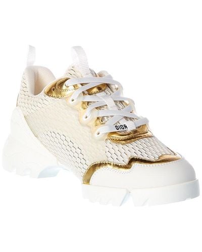Dior D-connect Leather-trim Sneaker - White