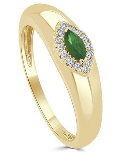 Sabrina Designs 14k 0.24 Ct. Tw. Diamond & Emerald Ring - Metallic