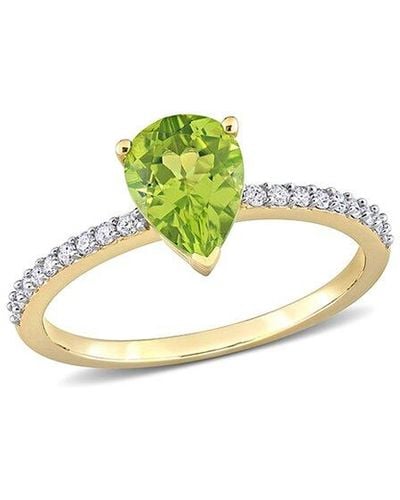 Rina Limor 14k 1.29 Ct. Tw. Diamond & Peridot Ring - Green